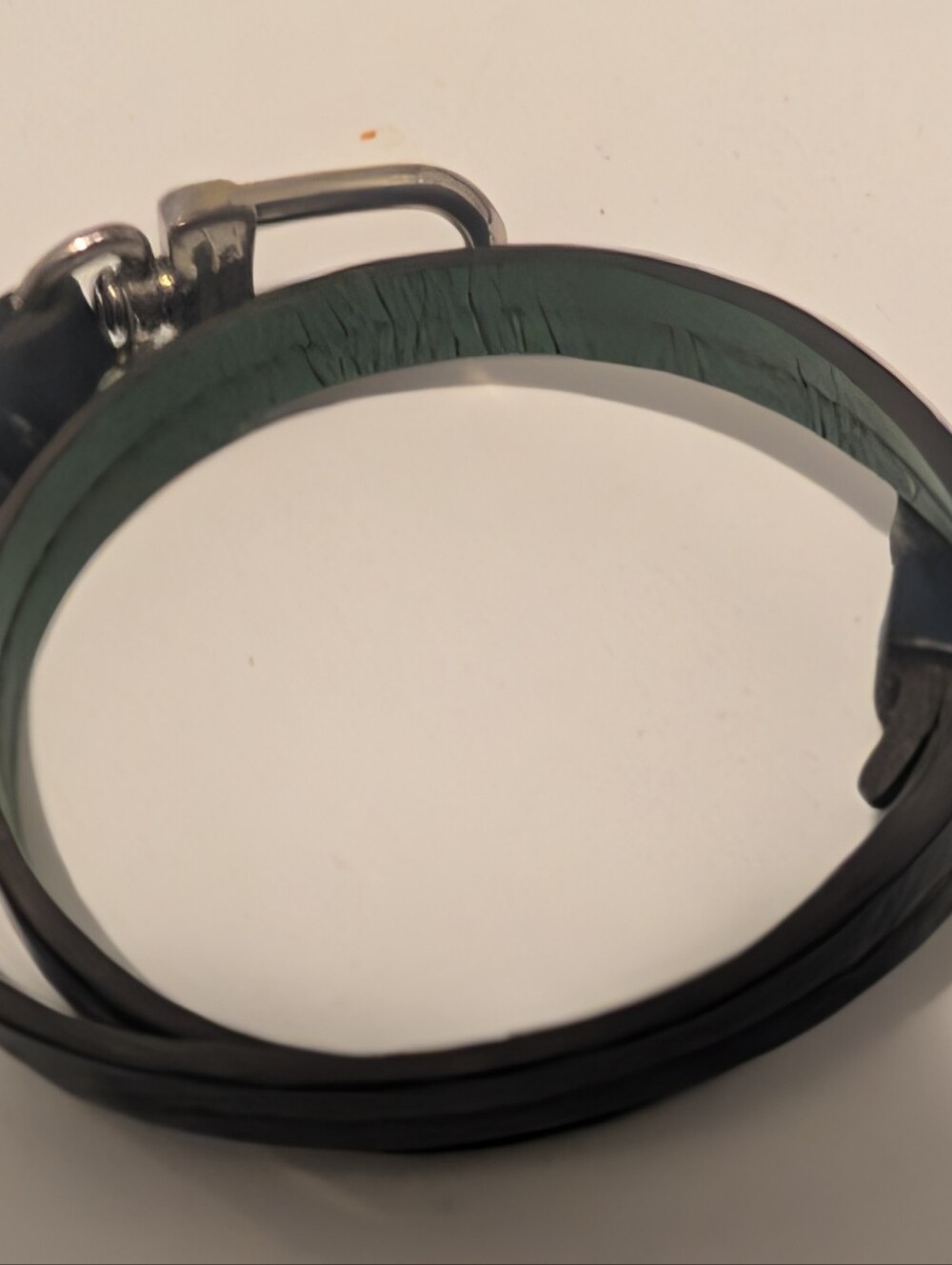 Louis Vuitton Black And Green Leather Wrap Bracelet - Rare